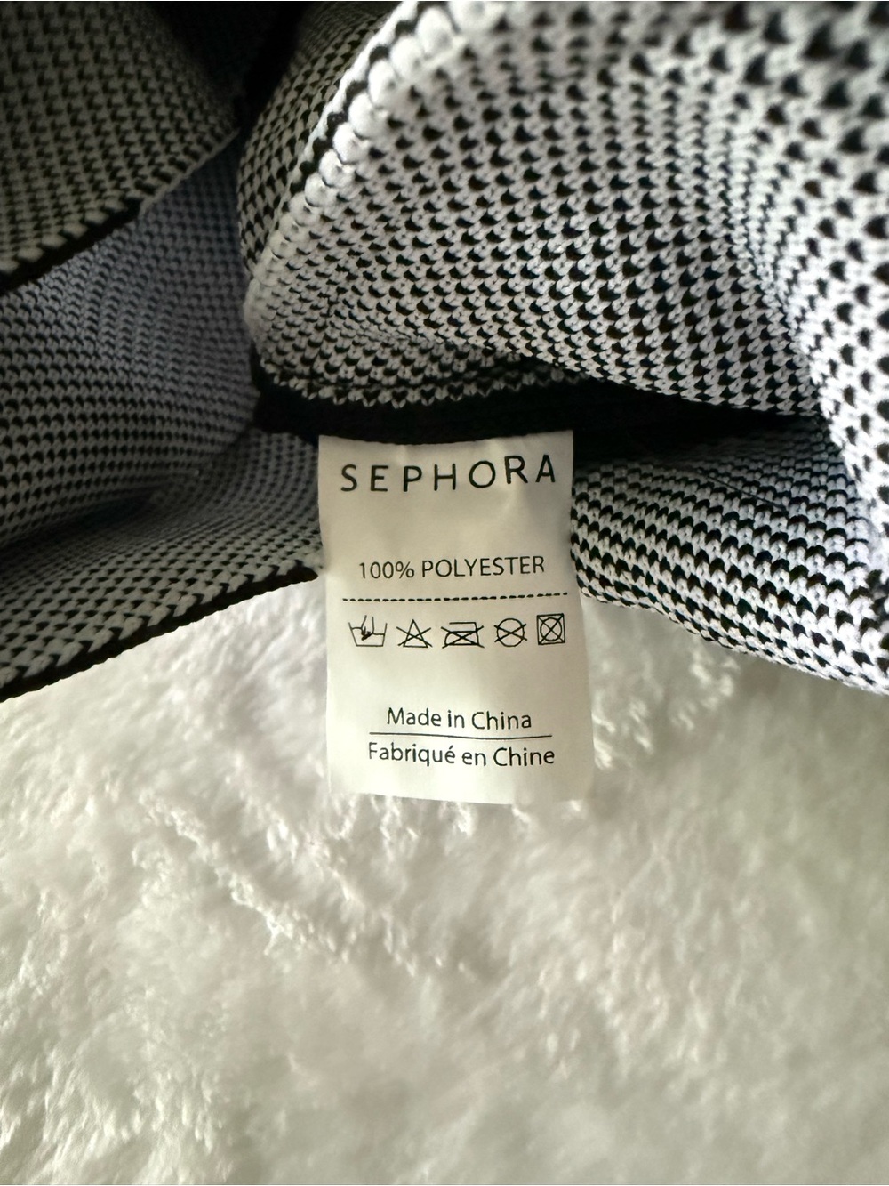 SEPHORA Limited Edition Knitted Black White Striped Mini Tote Bag - Picture 6 of 6